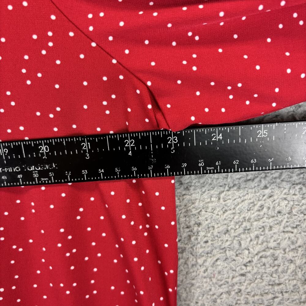 Susan Graver Tunic Top 1X Liquid Knit Polka Dot Career Travel Stretch 3/4 sleeve - Picture 9 of 12